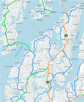 kart over sveio Nye vegnummer i Sveio   Sveio kommune